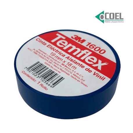 CINTA ELÉCTRICA TEMFLEX AZUL 3M 80610736888 S400CA00055 S1700AZ