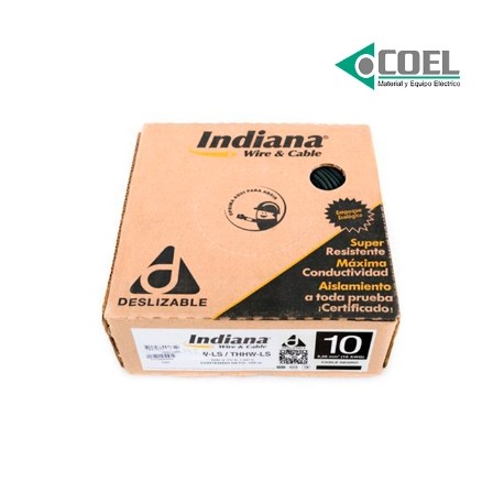 CARRETE CABLE THW CALIBRE 10 INDIANA NEGRO INDIN10C - SLY304