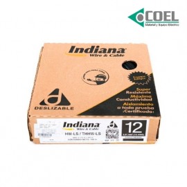 CARRETE CABLE THW CALIBRE 12 INDIANA NEGRO INDIN12C - SLY308