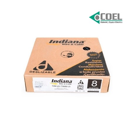 CARRETE CABLE THW LS 90 CALIBRE 8 NEGRO INDIANA - INDIN8C - SLY296