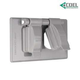 TAPA HRIZONTAL DE PLASTICO PARA CONTACTO DUPLEX O COMBINADO GRIS EAGLE S1962