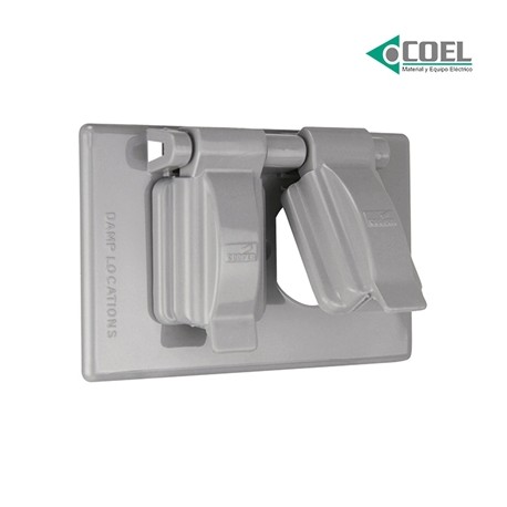 TAPA HRIZONTAL DE PLASTICO PARA CONTACTO DUPLEX O COMBINADO GRIS EAGLE S1962