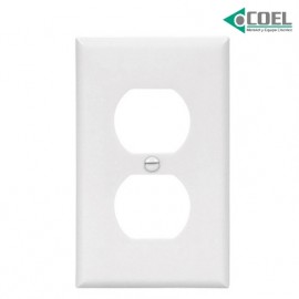 Placa para receptáculo dúplex nylon blanca de un modulo 5132W - ROYER ARROW HART