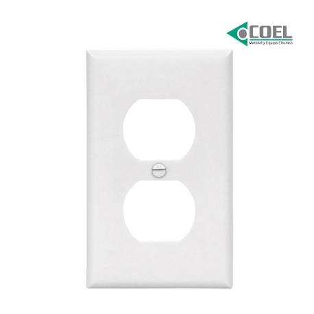 Placa para receptáculo dúplex nylon blanca de un modulo 5132W - ROYER ARROW HART