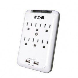 ASP6-2WH Adaptador de Pared Multicontactos de 6 entradas + USB Con luz